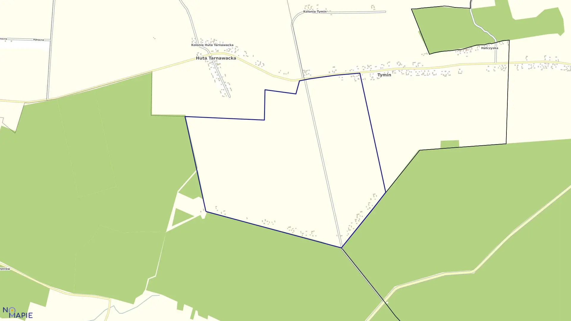 Mapa obrębu Podhucie w gminie Tarnawatka