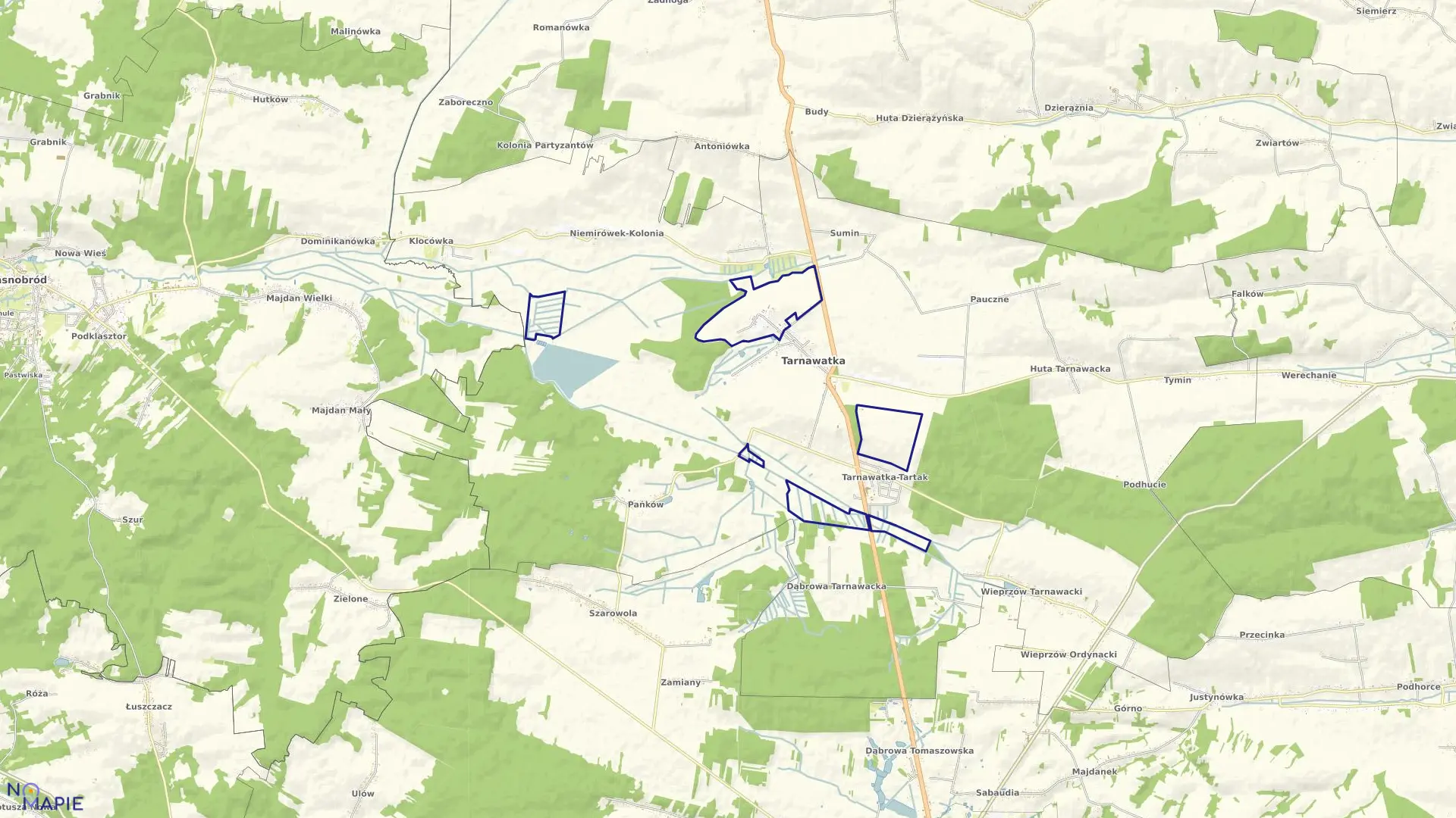 Mapa obrębu Tarnawatka-Osada w gminie Tarnawatka